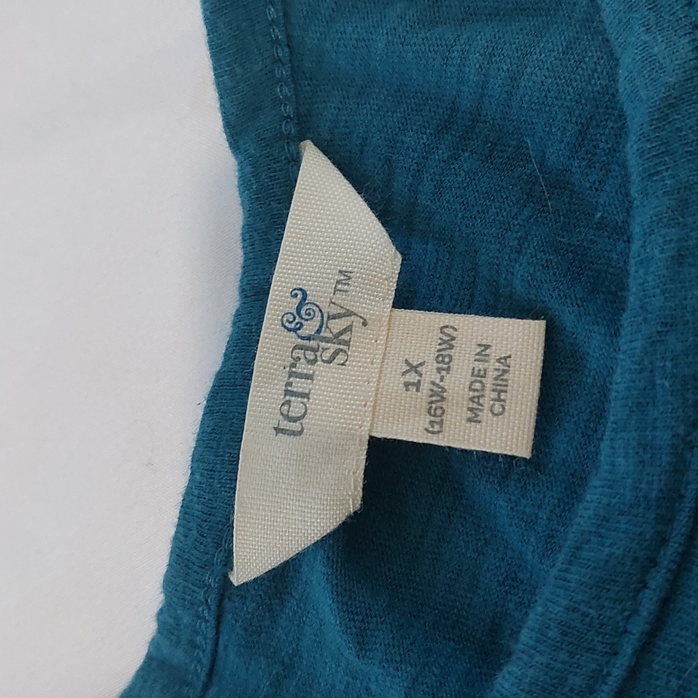 Terra & Sky Teal Dress. Size 1X. So Comfortable . - Picture 3 of 8